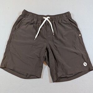 Vuori Mens Water-Resistant Athletic Swim Shorts Dark Gray Size M